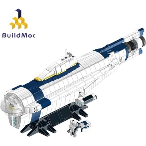 Buildmoc 1:110 Boat Game Subnautica Cyclops Submarine Military Weapon Submarine Set Diy 1552pcs Building Blocks Toys Kids Gifts