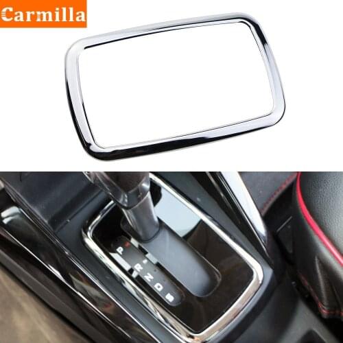 Carmilla ABS Chrome Car Gear Head Pedal Decorative Cover Shift Pedal Sticker for Ford Ecosport LHD AT 2018 2019 2020 Accessories