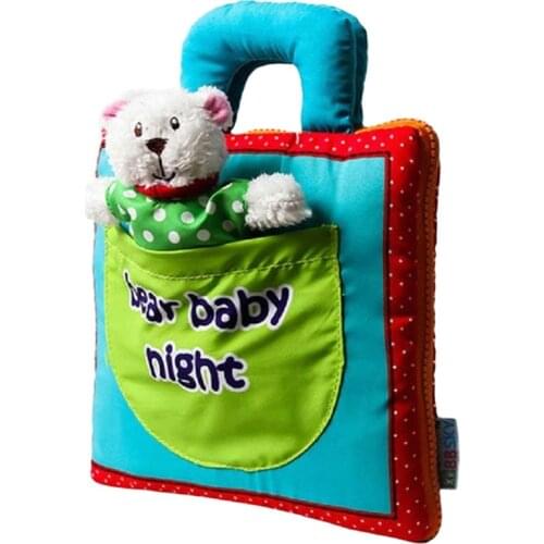 Baby Toys Bear Baby Sleep Night Infant Kids Early Educational Development Cloth Books 3D Style Learning Unfolding Activity Book