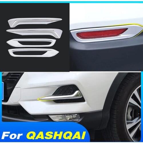 Chrome Car Front Rear Fog Lamp Frame Trim Decoration for Nissan Qashqai J11 2019 2020 Exterior Accessories