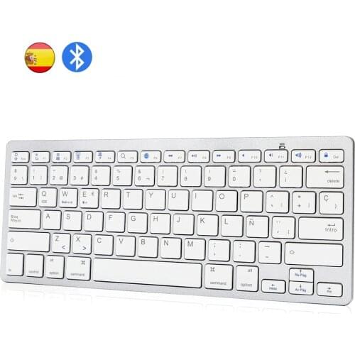 Spanish teclado Bluetooth Keyboard Wireless Spanish Keyboard for Mac iPad iPhone iOS Android Windows Smart TV