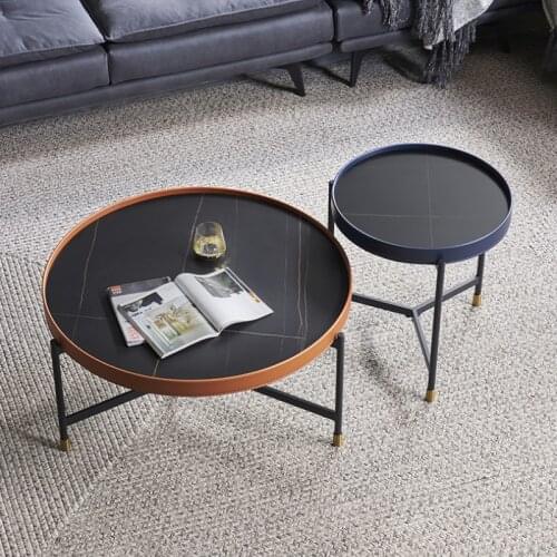 GY Nordic Stone Plate Coffee Table Flower Italian Creative Mini Apartment Personality High and Low round Tea Table Combination
