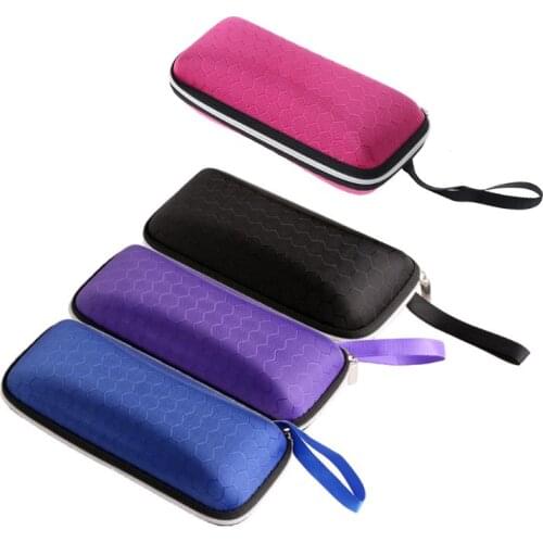 Colorful Popular Rectangle Zipper Sunglasses Hard Eye Glasses Case Eyewear Sunglasses Pouch Protector Box Holder with Lanyard