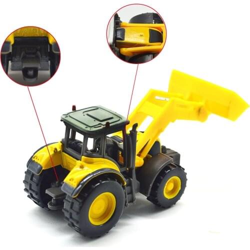 1/87 Model Car Bulldozer Alloy Truck Construction For Kids Hobby Toys Building Road Landscape Sand Table Layout Diorama Plastic