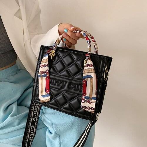 Fashion Large Shoulder Quilted Bag Women Lingge Crossbody Bags Designer Shoulder Strap Handbags Ladies Pu Leather Small Tote Bag