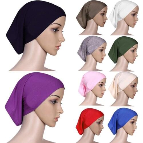 Monochrome Modal Cotton Bottom Cap Cap High Elasticity and Color Mercerized Cotton Bandage Soft Ladies Multicolor Cap SP111