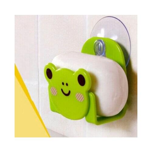 Cartoon Mini Bathroom Shelves Soap Holder Suction Cup Storage Holder Carton Print Dish Cloth Sponge Holder