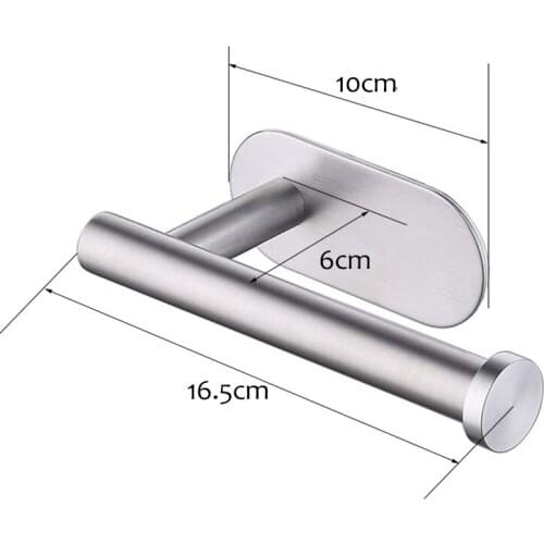 Vidric Wall Mount Stainless Steel Toilet Paper Holder Bathroom Paper Roll Holder Adhesive Suction Kitchen Tissue Towel Rack Hold