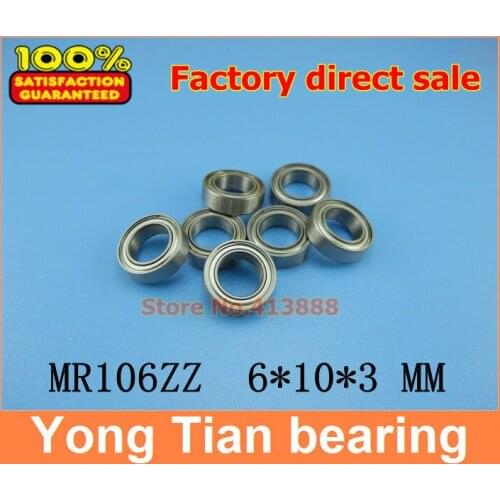 NBZH sale price 500pcs/lot free shipping Wholesale Double Shielded Miniature Deep Groove Ball Bearings MR106ZZ 6*10*3 mm