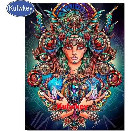 2021 New,diamond embroidery Owl Woman diamond painting full square round drill diamond mosaic mechanical Portrait Gift