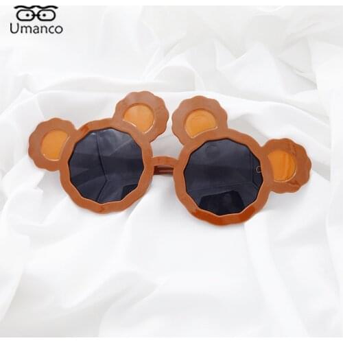 New Lovely Sunglasses for Women Men Animal Brown Bear Funny Glasses Kids Teens Photography Birthday Party Street Eyeglasses