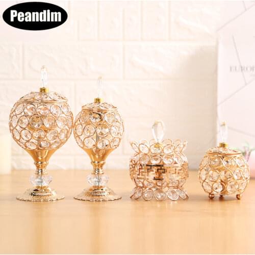 PEANDIM Nordic Crystal Censer Hotel Office Decoration Incense Cylinder Incense Holder Household Incense Burner Furnishing