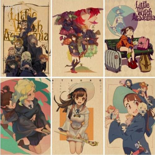 Retro Poster Little Witch Academia Anime Posters Wall Poster Home Decoration Wall Art Canvas Painting Photos for Childrens Room