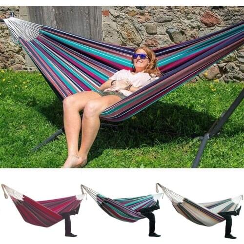 Portable Hanging Hammock Bedroom Hammock Lazy Hanging Chair Travel Outdoor Camping Swing Chair Thick Canvas Bed Hammocks #G4