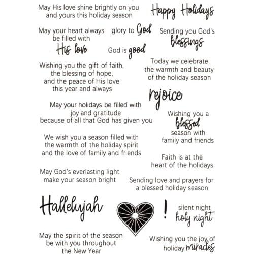 Clear Stamps Happy Holidays God Night Scrapbooking Material HOOK Photo Cards Account Rubber Stamper Transparent Stamp Sellos