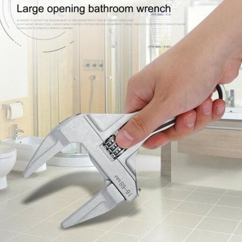 Adjustable Wrench Multi-function Large Opening Bathroom Spanner Wrench Nut Key Repair Hand Tool 16-68mm