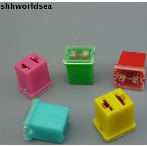 Shhworldsea 20PCS Car Straight Female Terminals Link PAL Blade Fuses 20A 30A 40A 50A 60A n-line Lighter-Shape for Truck Boat