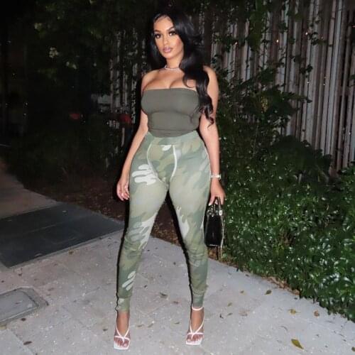 Hirigin Colour Printed Mid Waist Skinny Trousers Women Casual Pencil Pants Fitness Sport Clothing Fall 2021 Fashion Streetwear