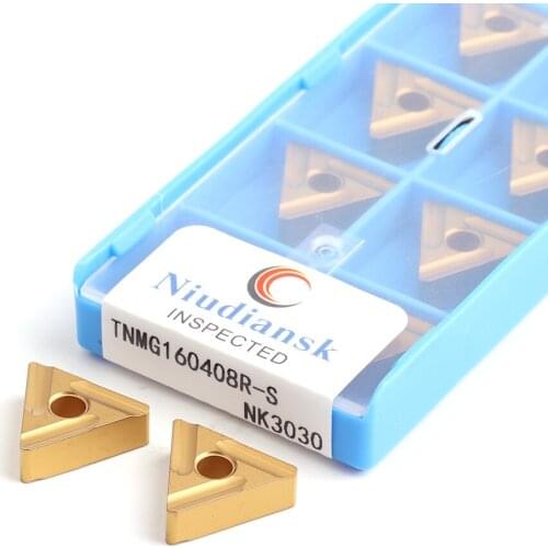 10pcs TNMG160404R-S TNMG160408R-S TNMG160404L-S TNMG160408L-S NK3030 hard alloy CNC lathe turning blade External cutting inserts