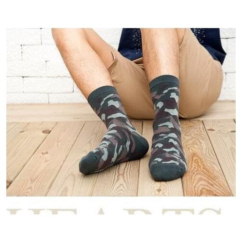 120pairs/lot fedex fast european and american style male cotton camouflage socks casual soft socks free size