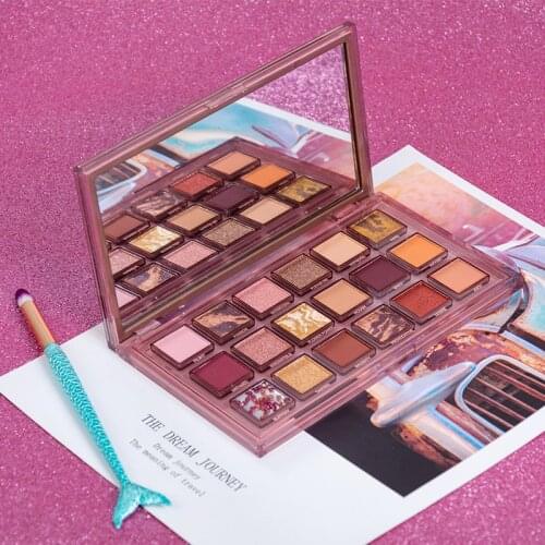 18 Colors Professional Women Eye Shadow Cosmetic Waterproof Long Lasting Earth Color Pomegranate Seeds Eyeshadow Palette Makeup