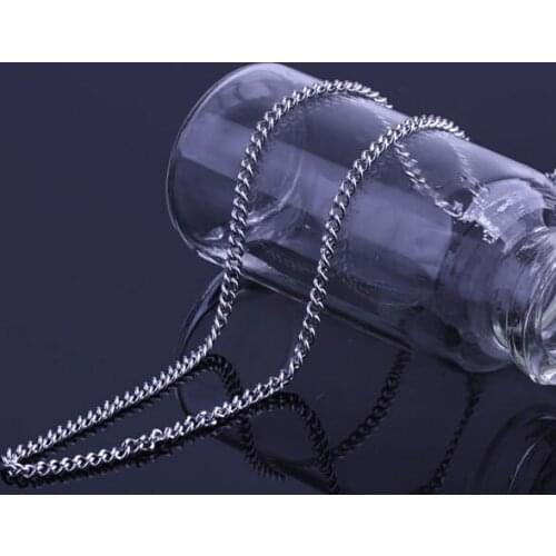 2 mm Silver color Flat O shape chain necklace 316L Stainless Steel Never fade necklaces jewelry