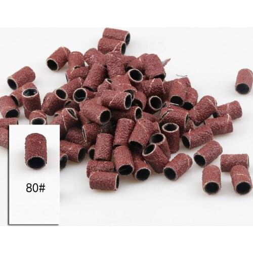 50pcs Sanding Cap for Manicure Pedicure Nail Drill UV Gel Acrylic Polish Remover Nail Grinding Bit Files Pedicure 80# 120# 180