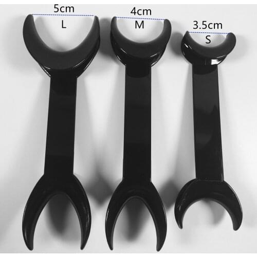 50Pcs Dental Cheek Retractor Opener Lip Retractors Dentist Large Medium Small Mouth Opener Double Head Black Contrast