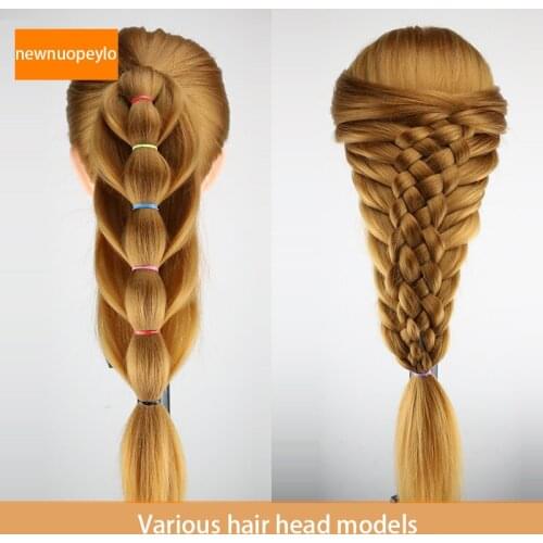 60cm Blonde Long Hair Training Head Professional Bride Hairdressing Mannequin Dolls Good Synthetic Thick Hair Mannequin Head