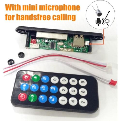 Support Recording Bluetooth Handsfree Car Kit Mp3 Player FM Radio TF AUX USB Wireless Stereo Receiver Mp3 Decoder Board