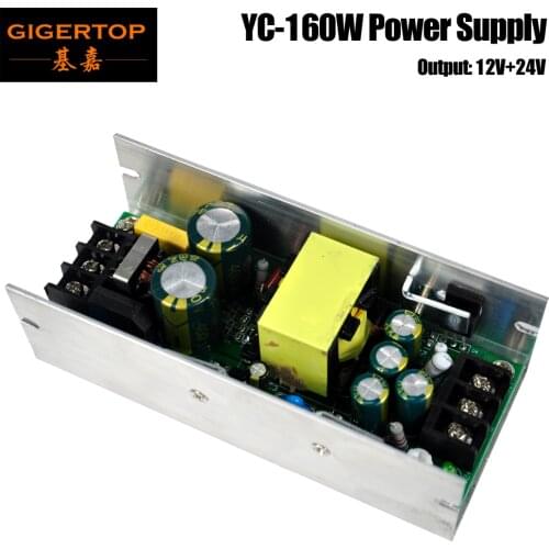 TIPTOP YC 160W Power Supply For Led Matrix Spider Moving Head Light Bar Shape Power Board 12V+24V (14A+5A)