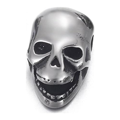 Stainless Steel Skull Bead Spacer Polished 2.5mm Hole Beads Metal Charms DIY Bracelet Jewelry Making Accessories