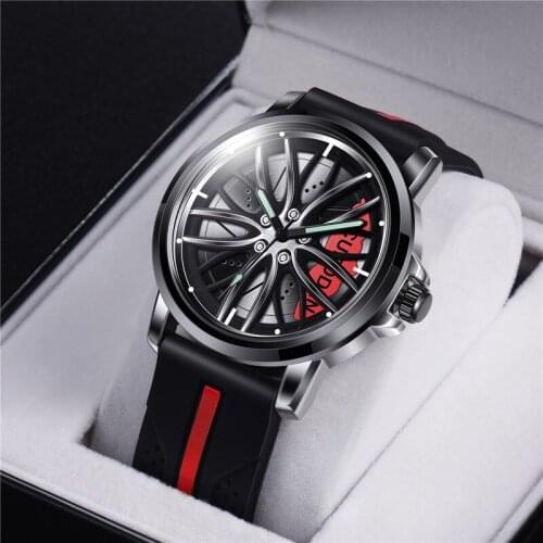 New Watches Men Fashion Sports Creative Car Wheel Rim Design Hip Hop Quartz Watch Man Male Clock Relogio Masculino Drop Shipping