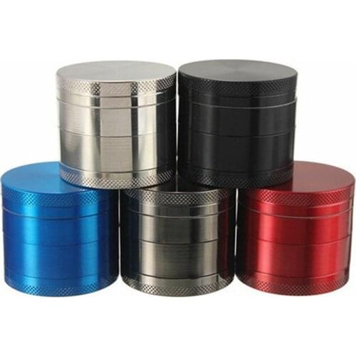Premium 4-piece Zinc Alloy Crusher with Razor-sharp Teeth with Pollen Catcher Anodized Aluminum Manual Tobacco Grinder