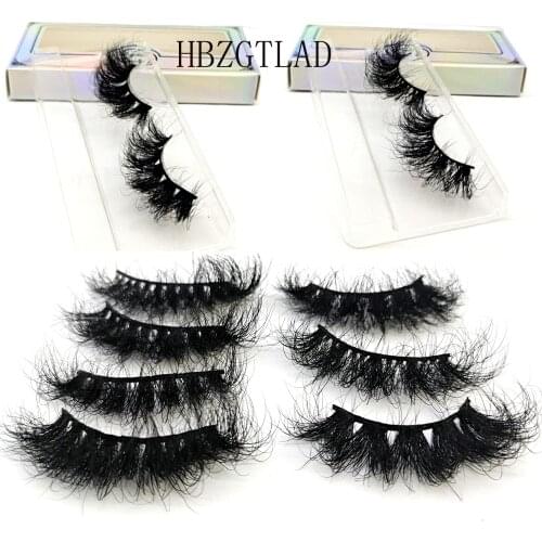 HBZGTLAD 100% mink eyelashes extra length 22-25mm lashes 3D eyelashes Big dramatic volumn eyelashes Crisscross false eyelash