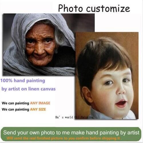 HASYOU oil paintings on Canvas Custom Painting Customize Portrait Oil Painting From Photo Wall Arts For Living Room Decor