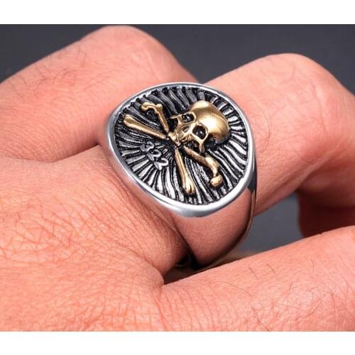 Gothic 322 Pirate Skull Men Ring Punk 316L Stainless Steel Biker Skull Ring Fashion Jewelry Gift Dropshipping Store