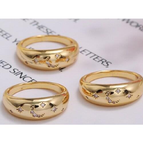 Stellaluna Ring - Micro Zircon Set Brass Ring