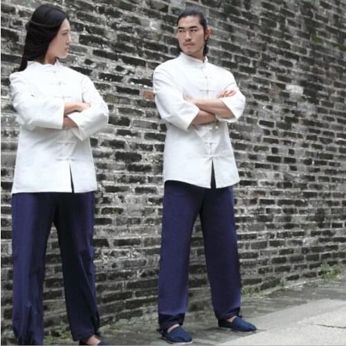 Yoga suit cotton linen Taiji mens meditation monk group travelling sport tea art folk musice performance Unisex autumn summer