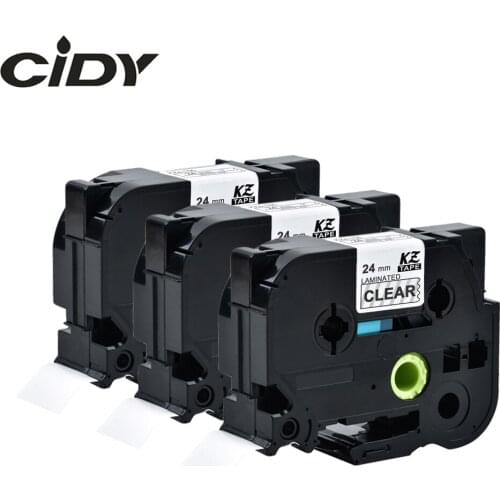 CIDY white on clear cassette ribbons tz Compatible TZe155 TZe 155 TZ155 TZ 155 p touch laminated tape for brother label printer
