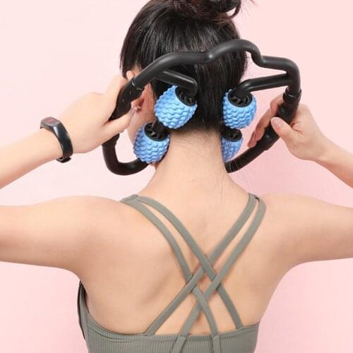 Hot SaleU Shape Trigger Point Massage Roller for Arm Leg Neck Muscle Slimming Tissue for Fitness Gym Yoga Pilates Sports 4 Wheel