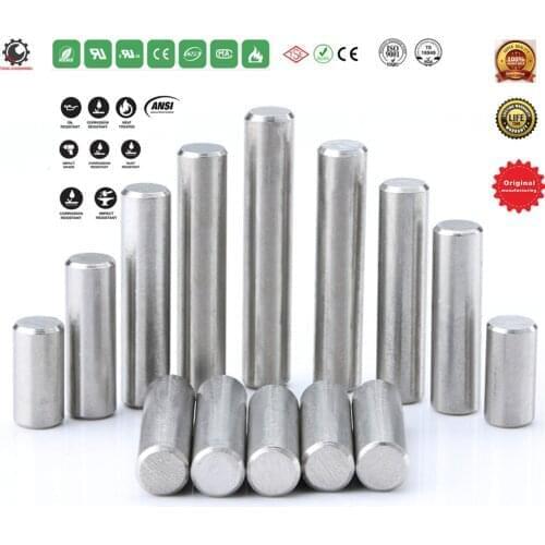 125 Sizes 304 Stainless Steel Dowel Pin Kit,Shelf Support Pin Fasten Elements Assortment Kit,Rod Fasten Elements,Retaining Rings