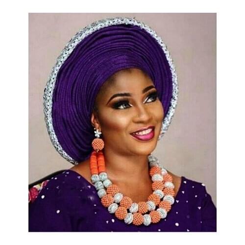 Nigerian Wedding Bride Bead Set Elegant Women Coral Bridal Beads Jewelry Set Silver Jewelry Accessory Event Birthday Gift ABH541