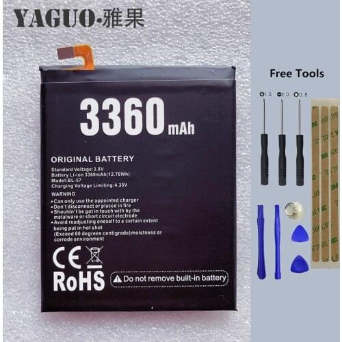 100% New Bl-57 Battery For Doogee Shoot 2 Shoot2 Replacement 3360mAh Smart Phone Parts Bateria Batterie Baterij + Free Tools