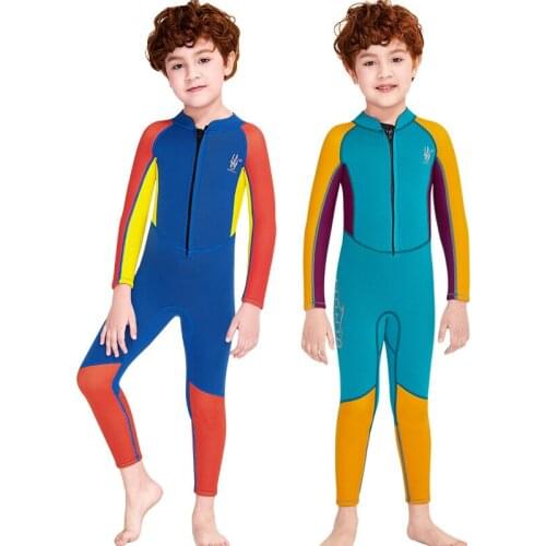 CX30 New 2.5MM Childrens Swimsuit Boys Warm Swimsuit One-piece Long Sleeve Sunscreen Quick-drying Training Wetsuit