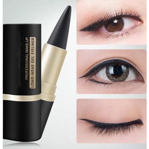 High Level Black Tube Eyeliner Cream Portable Natural Black Eye Liner Pen Waterproof Long-lasting Easy To Wear Makeup