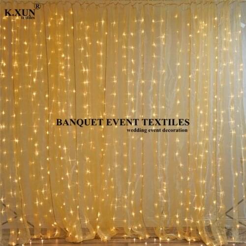 Sheer Glitter Organza Wedding Backdrop With White Led Light Stage Background Wedding Photo Booth Event Party Decoration