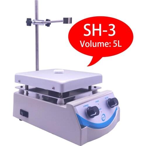 SH-3 Laboratory Hot Plate Magnetic Stirrer 5000ml Volume with Dual Control and 1 Inch Stir Bar 110V / 220V , New Style
