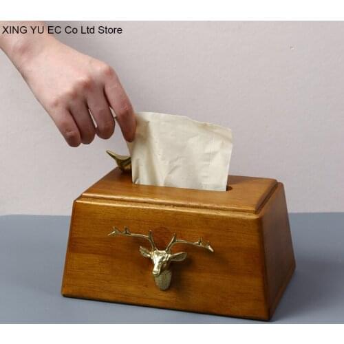 Nordic Solid Wood Pumping Box Creative Household Tissue Box Living Room Napkin Storage Box Modern Home Decoration Accessories