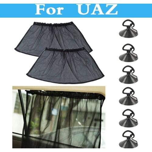 Adjustable Car SunShade Mesh Curtain Suction Cup UV Protection For UAZ 31512 3153 3159 3162 Simbir 469 Hunter Patriot